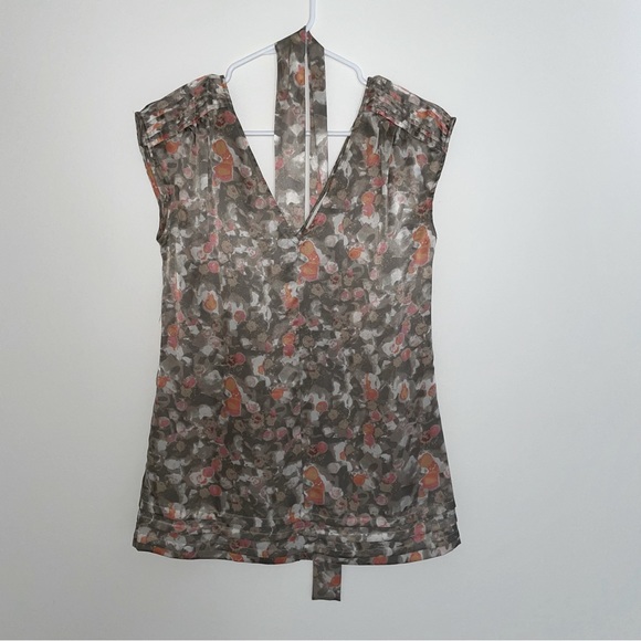 Banana Republic Silk Watercolor Floral Tie Waist Tunic - Picture 3 of 11